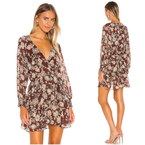 Astr Dresses & Skirts - Astr The Label • Scarlet Dress in Cinnamon Multi Floral | Size Large